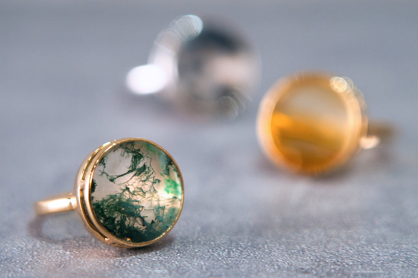 202507 【一点もの】5.71ct Green Moss Agate Silver Ring