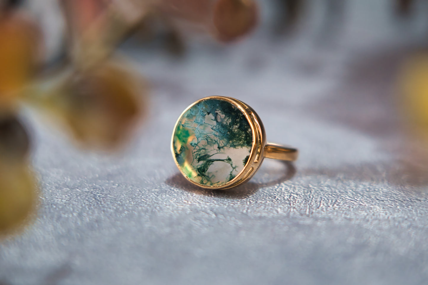 202507 【一点もの】5.71ct Green Moss Agate Silver Ring